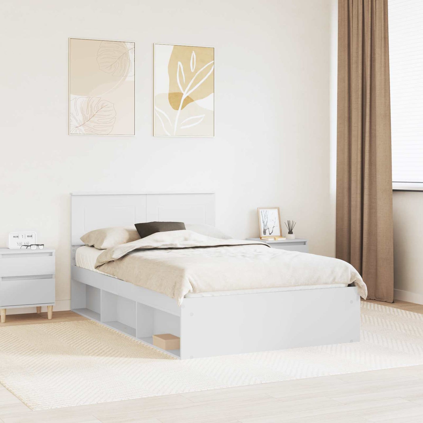 vidaXL Σκελετός Κρεβατιού Λευκό 120 x 190 cm Επεξεργασμένο ξύλο