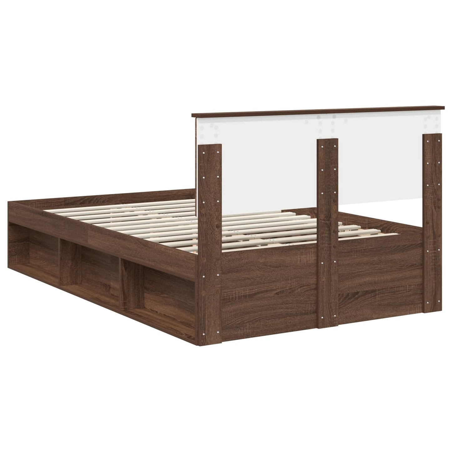 vidaXL Σκελετός Κρεβατιού Καφέ δρυς 120 x 190 cm Επεξεργασμένο ξύλο