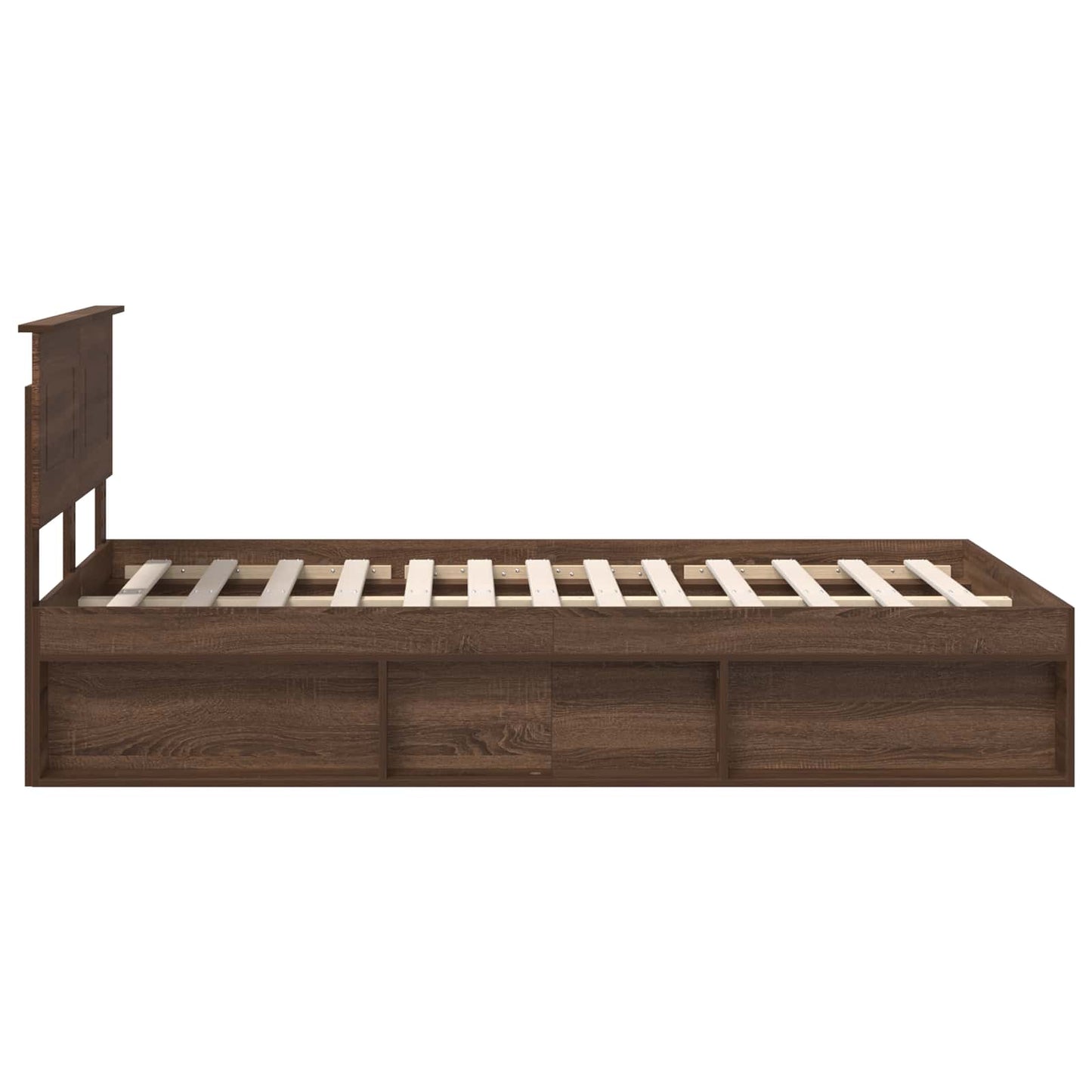 vidaXL Σκελετός Κρεβατιού Καφέ δρυς 120 x 190 cm Επεξεργασμένο ξύλο