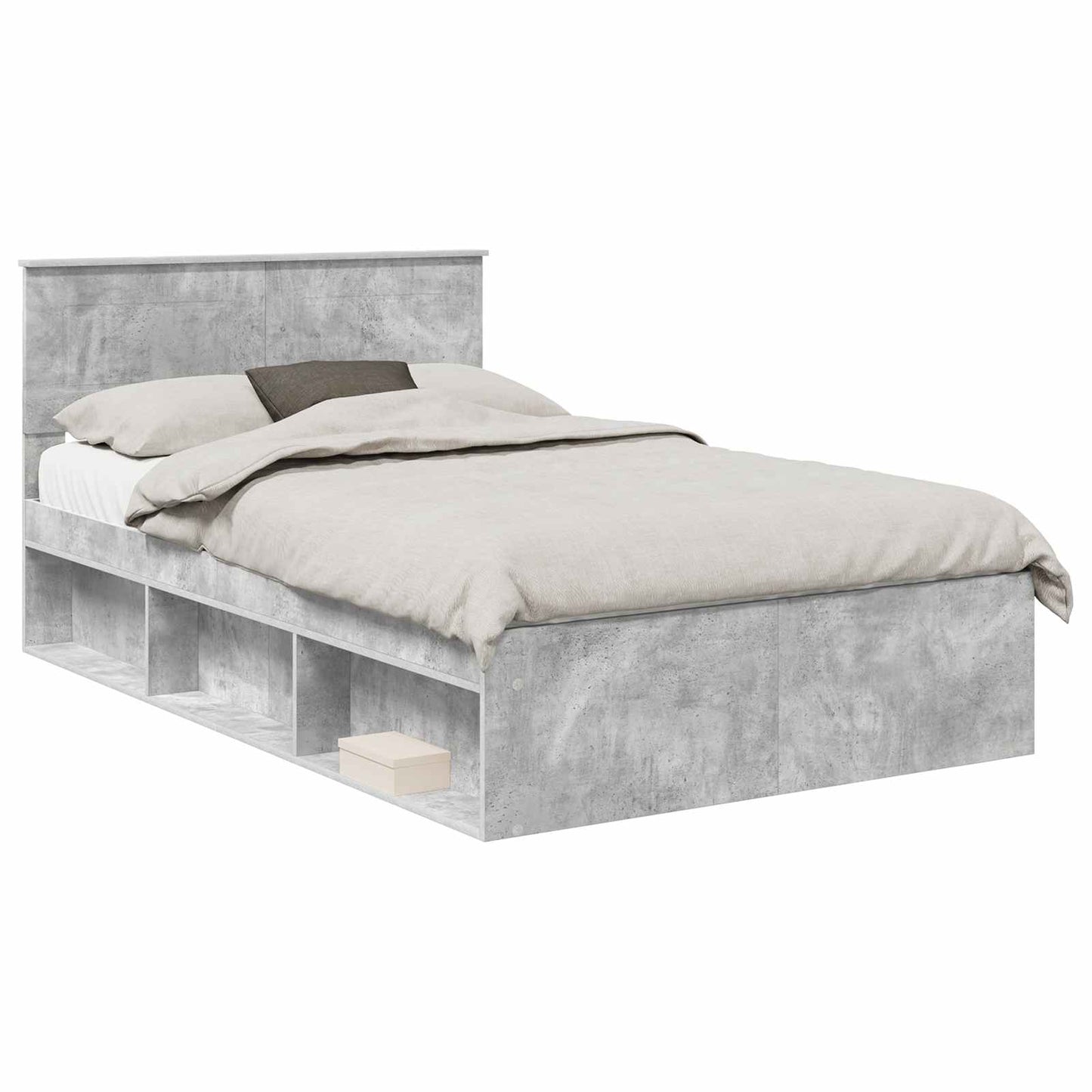 vidaXL Σκελετός Κρεβατιού Σκυρόδεμα 120 x 200 cm Επεξεργασμένο ξύλο