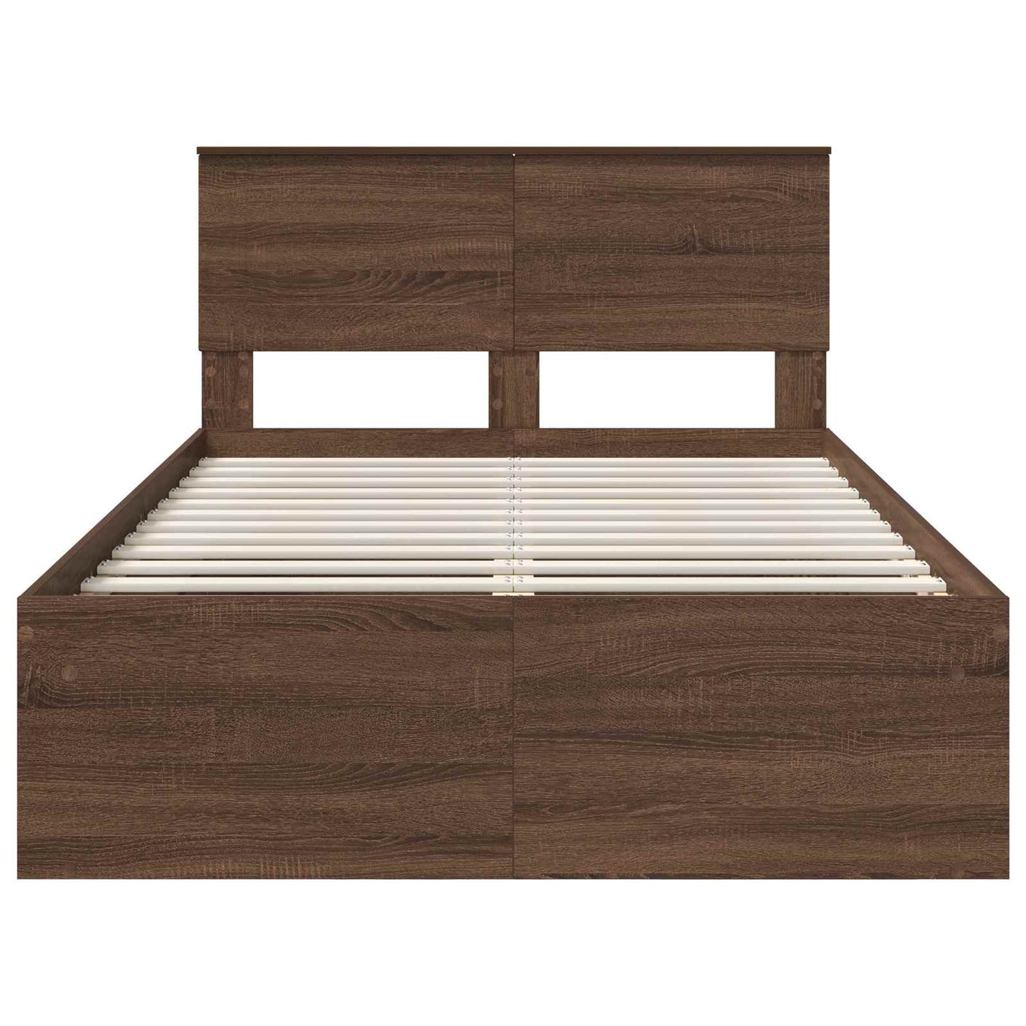 vidaXL Σκελετός Κρεβατιού Καφέ δρυς 120 x 200 cm Επεξεργασμένο ξύλο