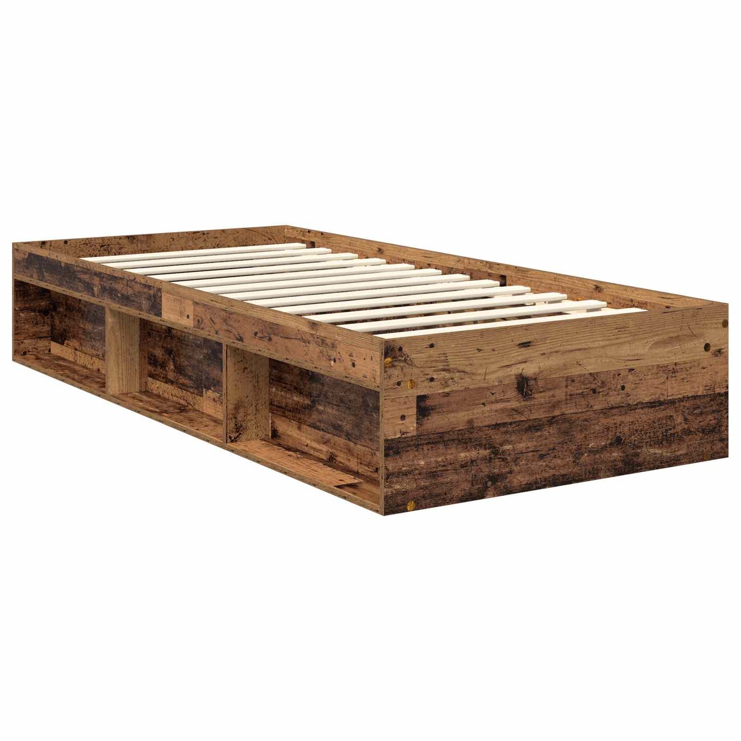 vidaXL Σκελετός Κρεβατιού Παλιό ξύλο 90 x 190 cm Επεξεργασμένο ξύλο