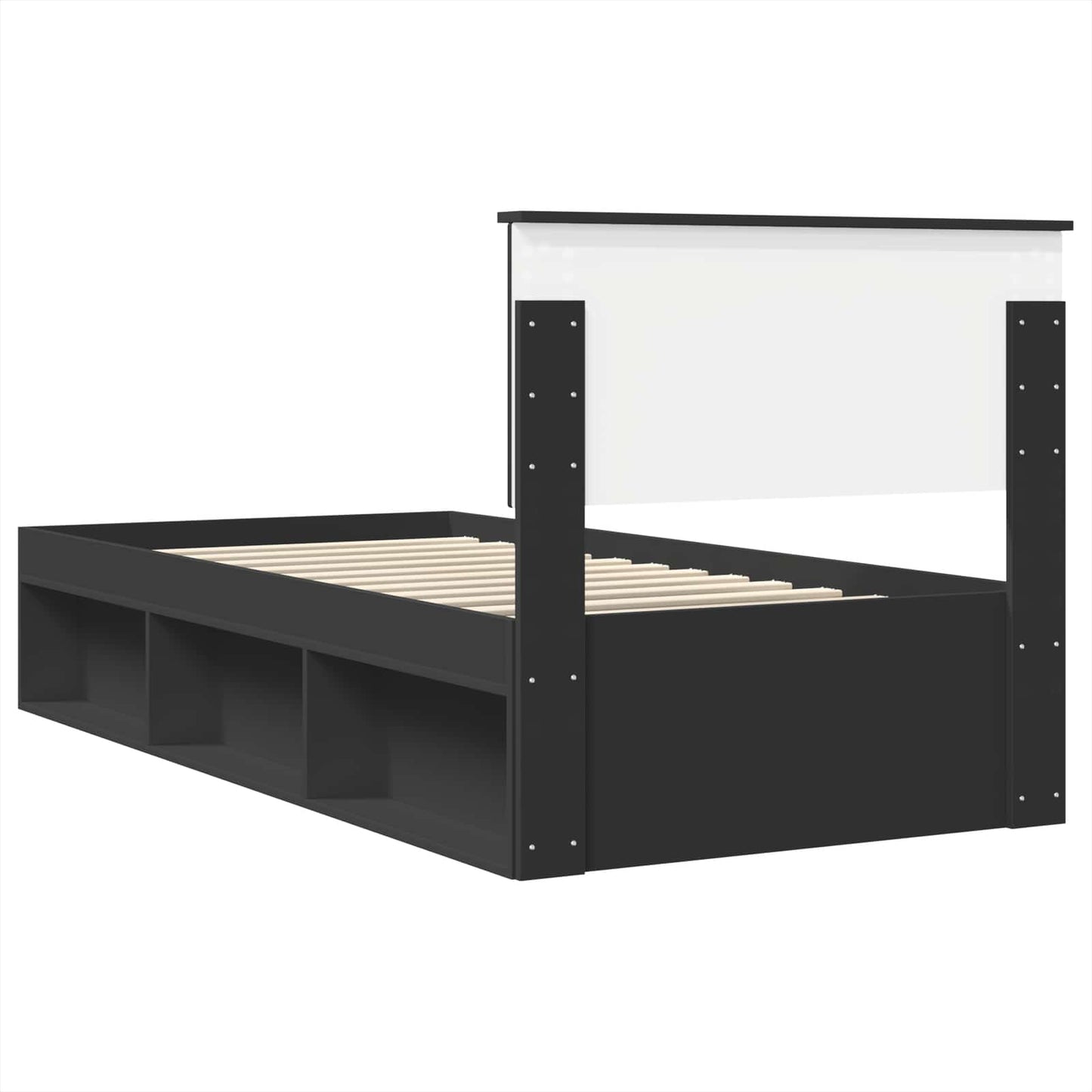 vidaXL Σκελετός Κρεβατιού Μαύρο 90 x 200 cm Επεξεργασμένο ξύλο