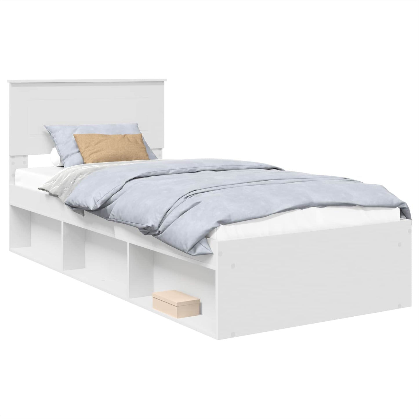 vidaXL Σκελετός Κρεβατιού Λευκό 75 x 190 cm Επεξεργασμένο ξύλο