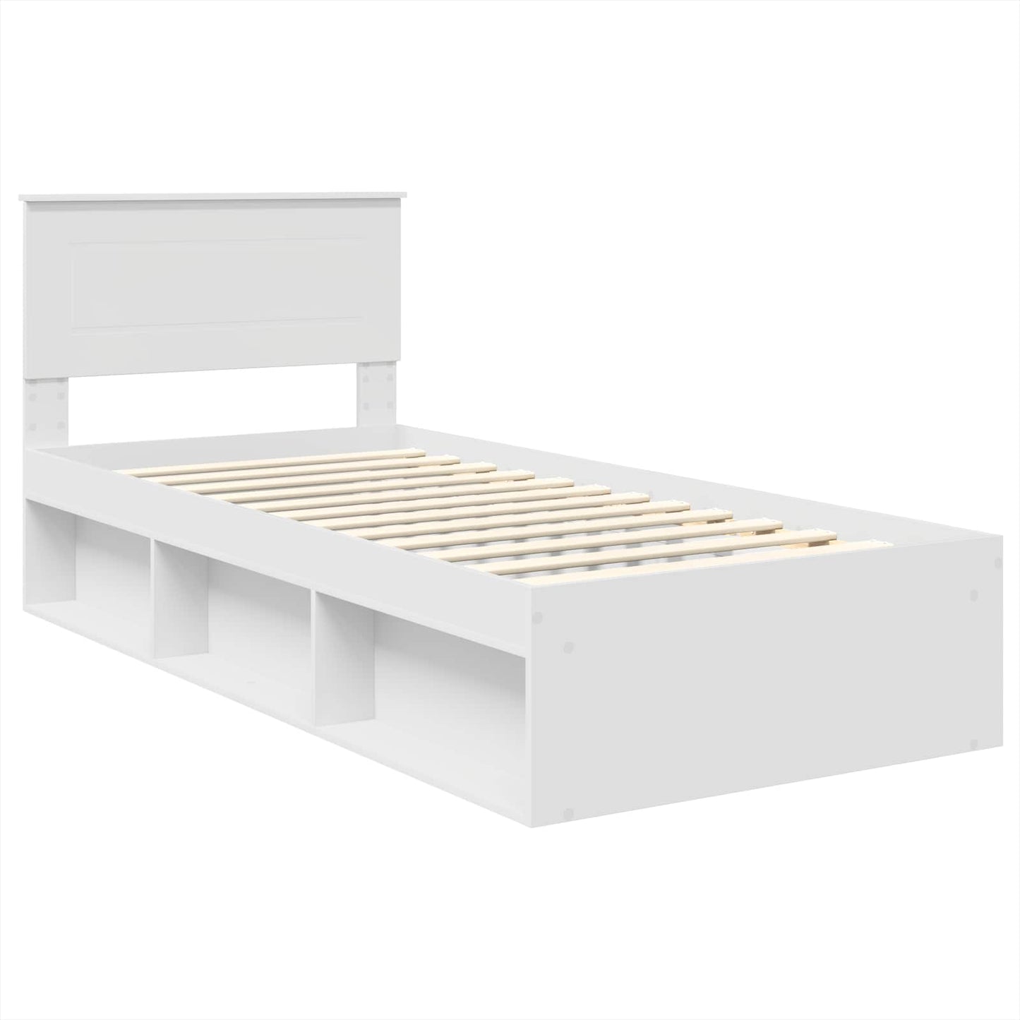 vidaXL Σκελετός Κρεβατιού Λευκό 75 x 190 cm Επεξεργασμένο ξύλο