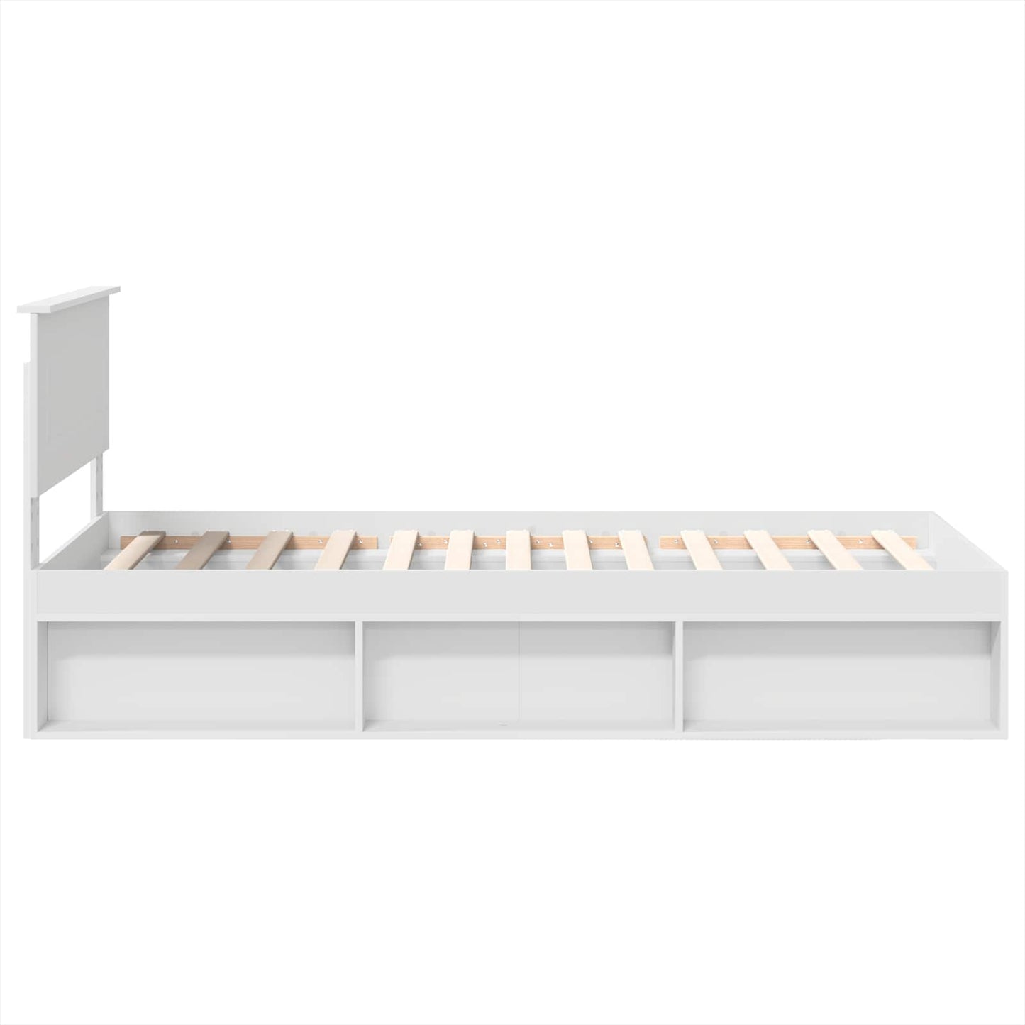 vidaXL Σκελετός Κρεβατιού Λευκό 75 x 190 cm Επεξεργασμένο ξύλο