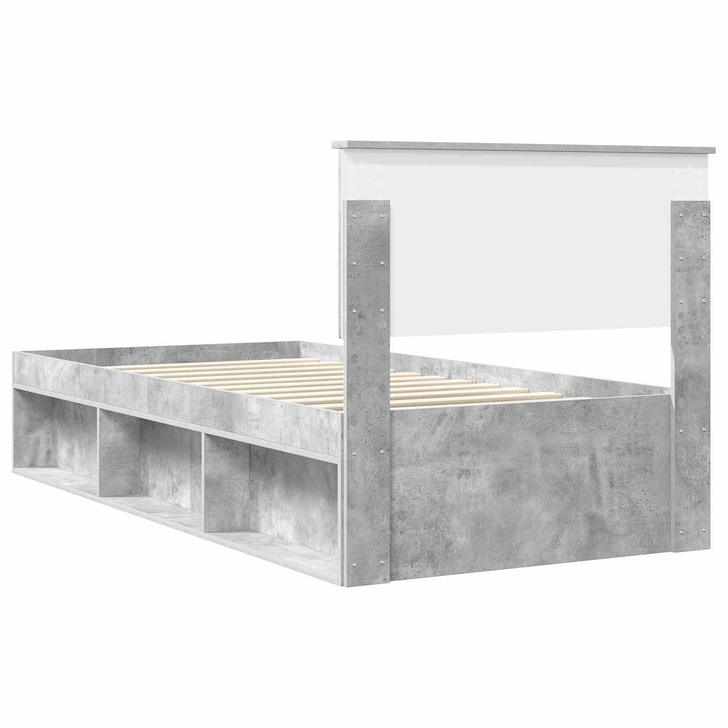 vidaXL Σκελετός Κρεβατιού Γκρι Μπετόν 75 x 190 cm Επεξεργασμένο ξύλο