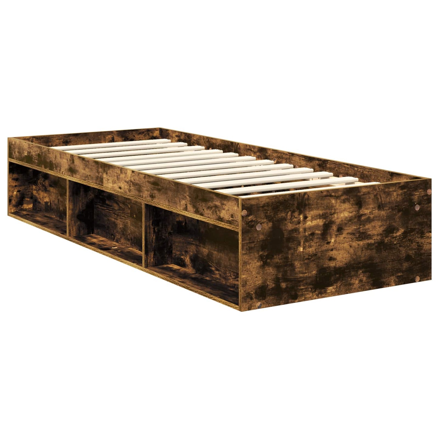 vidaXL Σκελετός Κρεβατιού Καπνιστό Δρύς 75 x 190 cm Επεξεργασμένο ξύλο