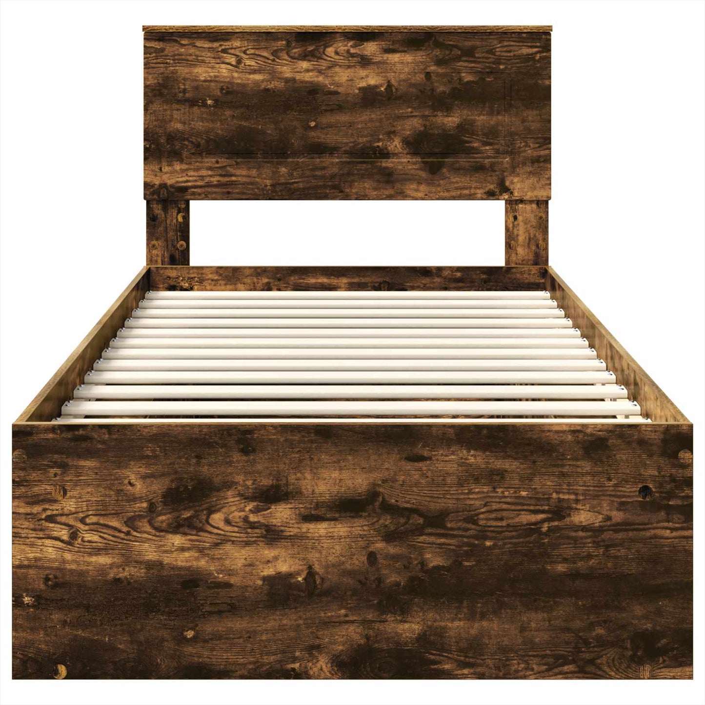 vidaXL Σκελετός Κρεβατιού Καπνιστό Δρύς 75 x 190 cm Επεξεργασμένο ξύλο
