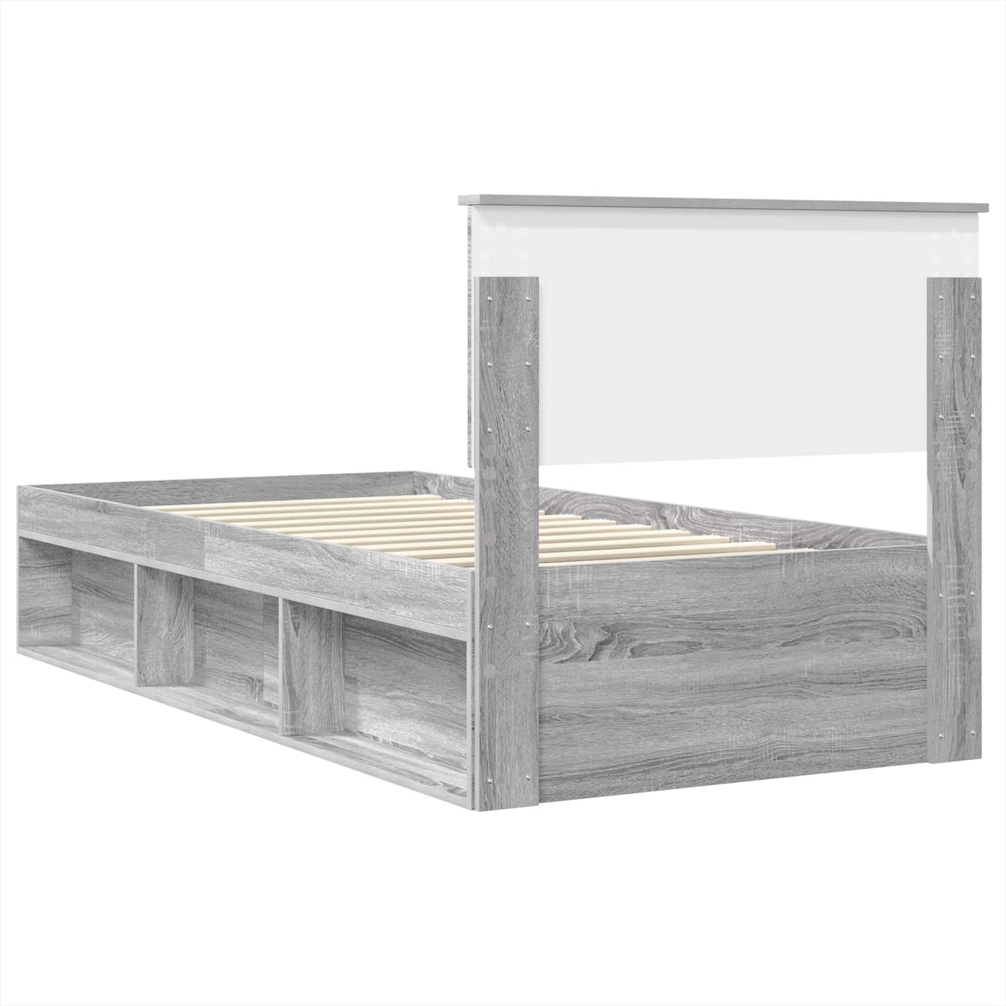 vidaXL Σκελετός Κρεβατιού Γκρίζο Σονομα 75 x 190 cm Επεξεργασμένο ξύλο