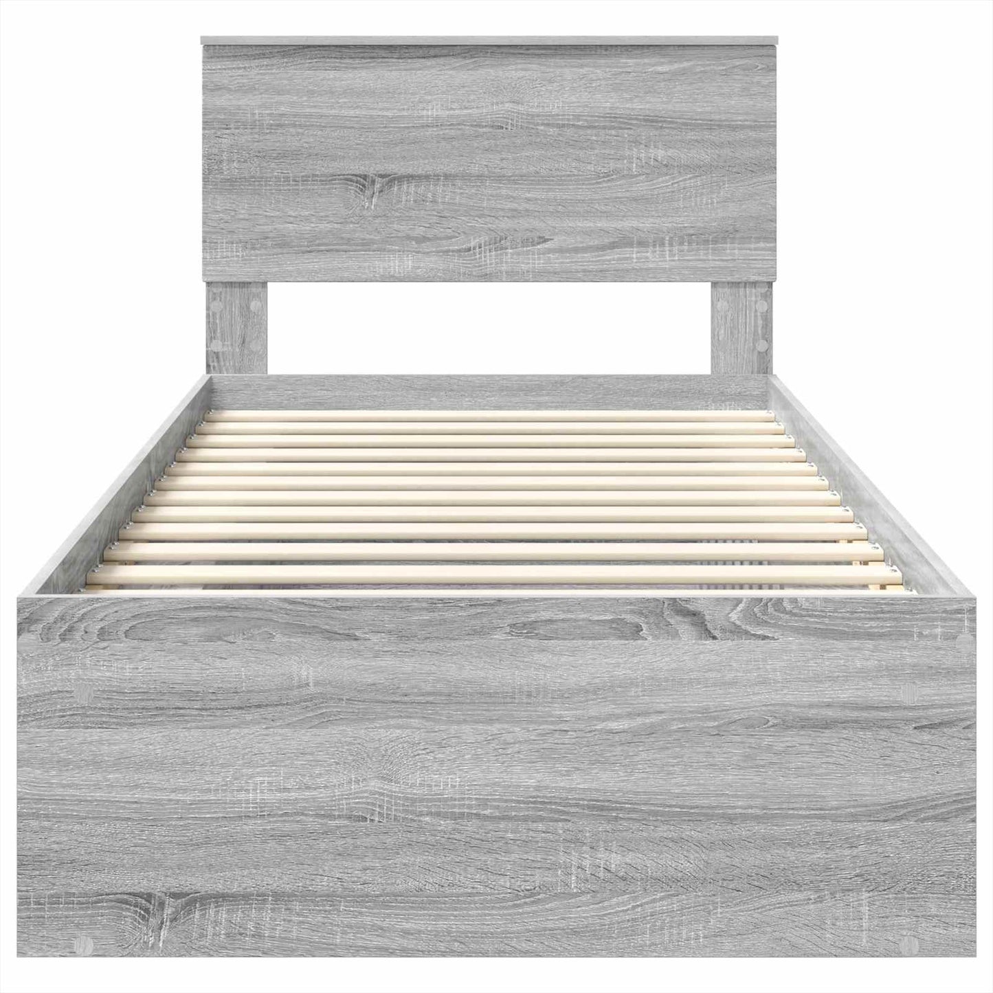 vidaXL Σκελετός Κρεβατιού Γκρίζο Σονομα 75 x 190 cm Επεξεργασμένο ξύλο