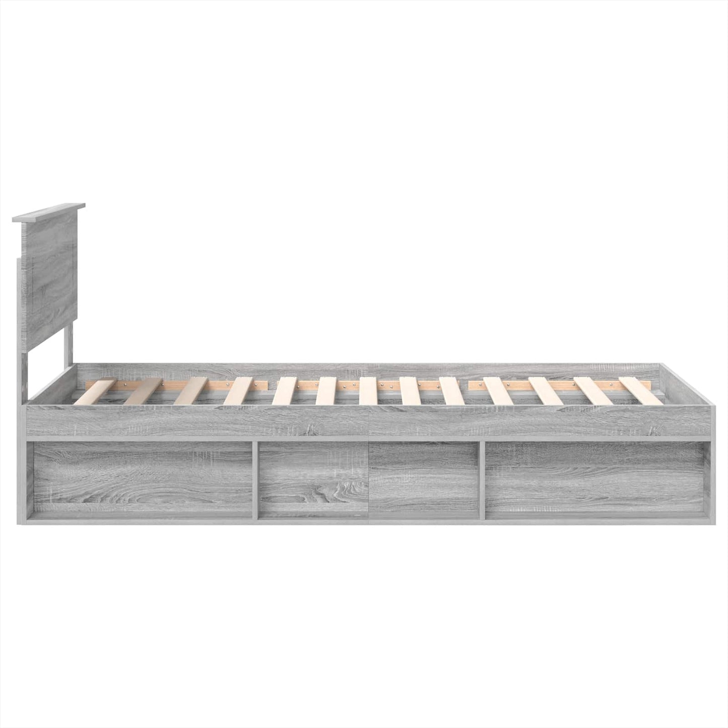 vidaXL Σκελετός Κρεβατιού Γκρίζο Σονομα 75 x 190 cm Επεξεργασμένο ξύλο