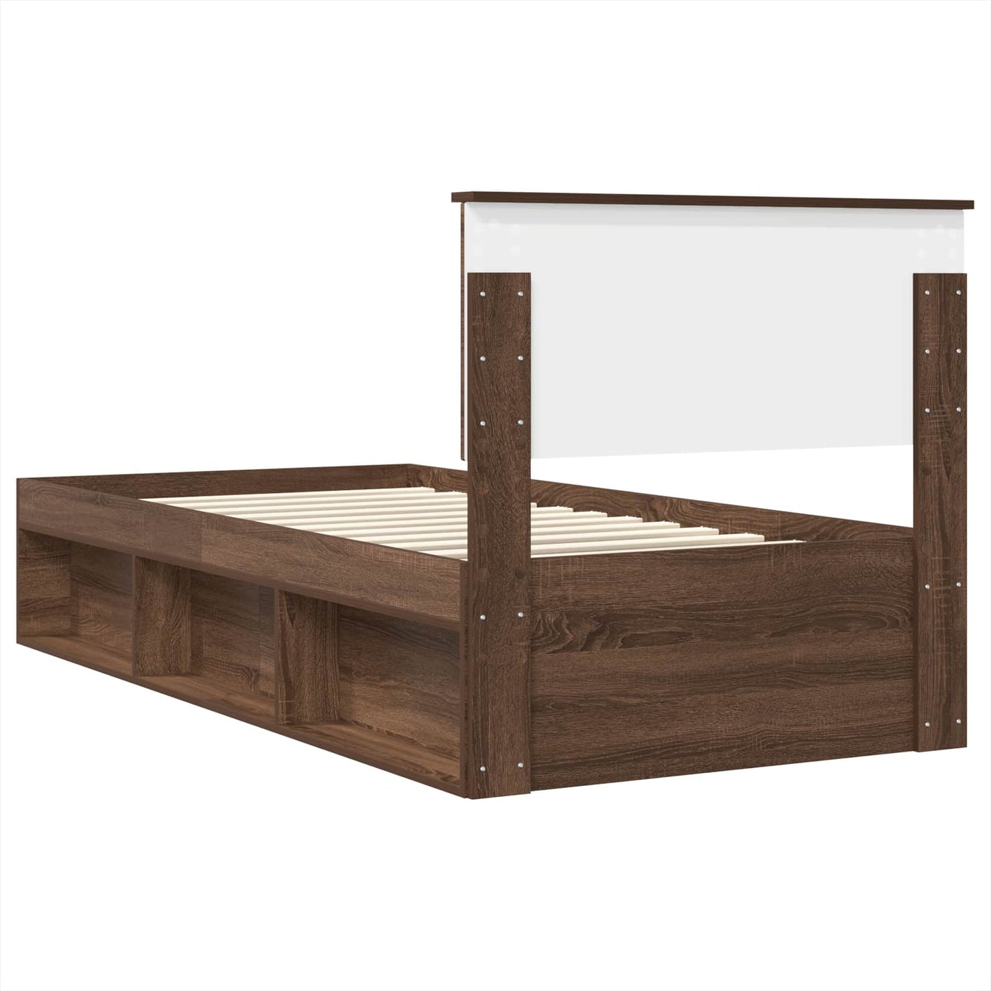 vidaXL Σκελετός Κρεβατιού Καφέ δρυς 75 x 190 cm Επεξεργασμένο ξύλο