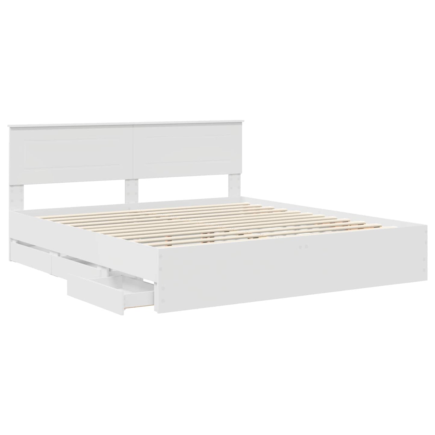 vidaXL Σκελετός Κρεβατιού Λευκό 200 x 200 cm Μηχανήματος Ξύλο