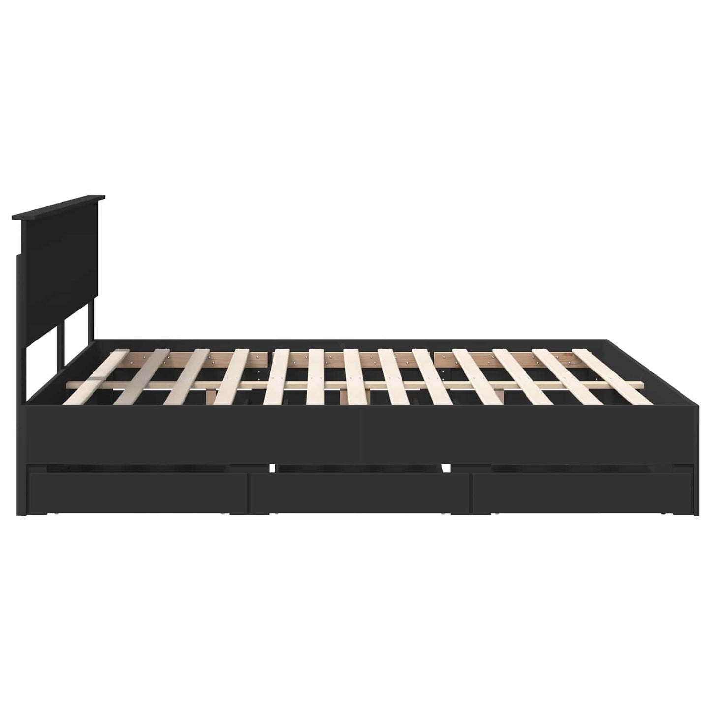 vidaXL Σκελετός Κρεβατιού Μαύρο 200 x 200 cm Μηχανήματος Ξύλο