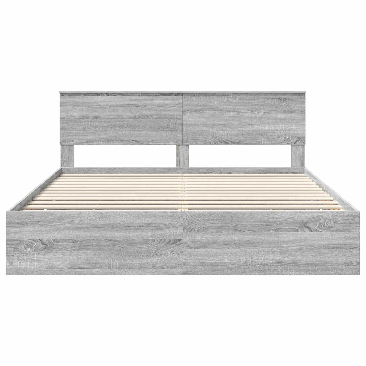 vidaXL Σκελετός Κρεβατιού Γκρίζο Σονομα 200 x 200 cm Μηχανήματος Ξύλο