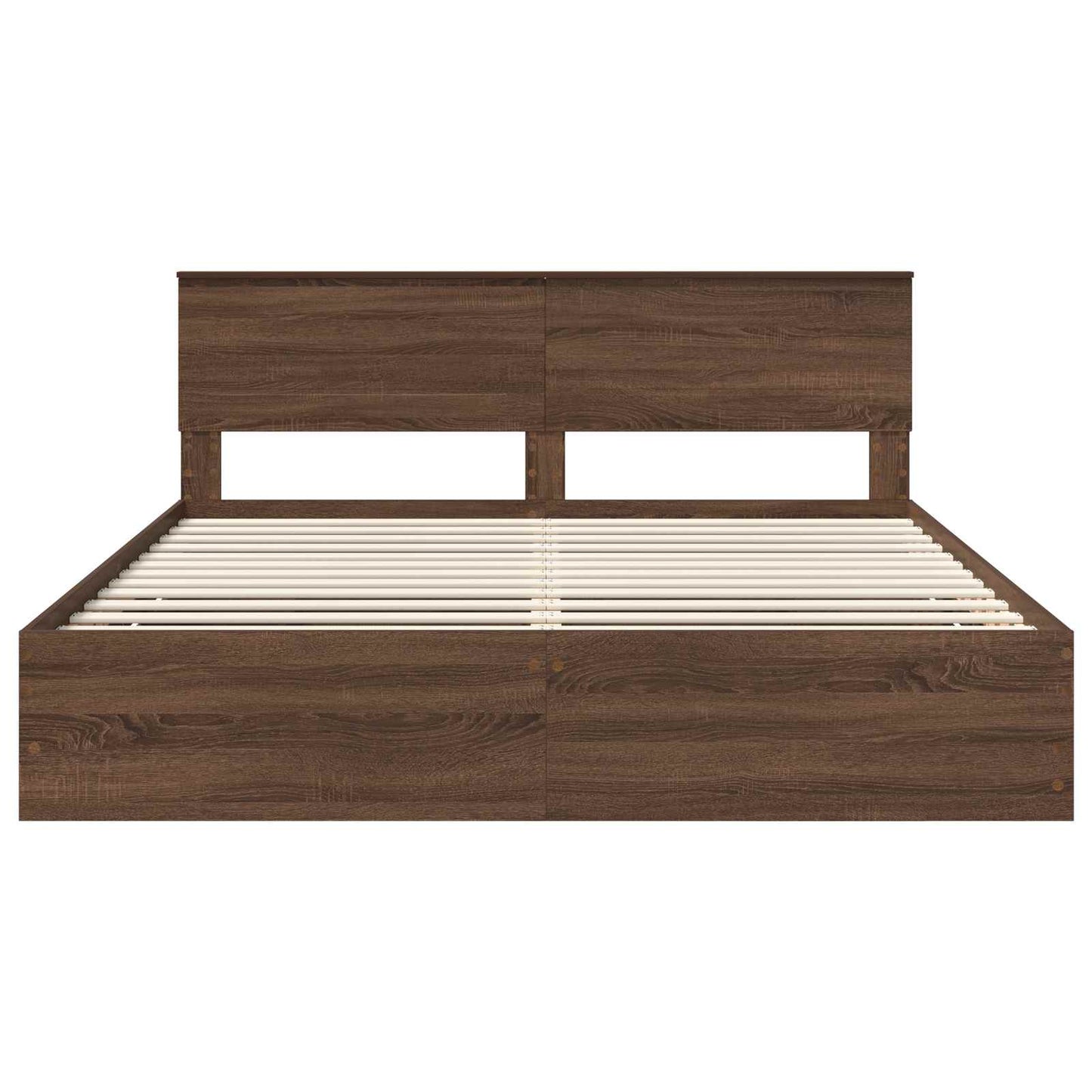 vidaXL Σκελετός Κρεβατιού Καφέ δρυς 200 x 200 cm Μηχανήματος Ξύλο