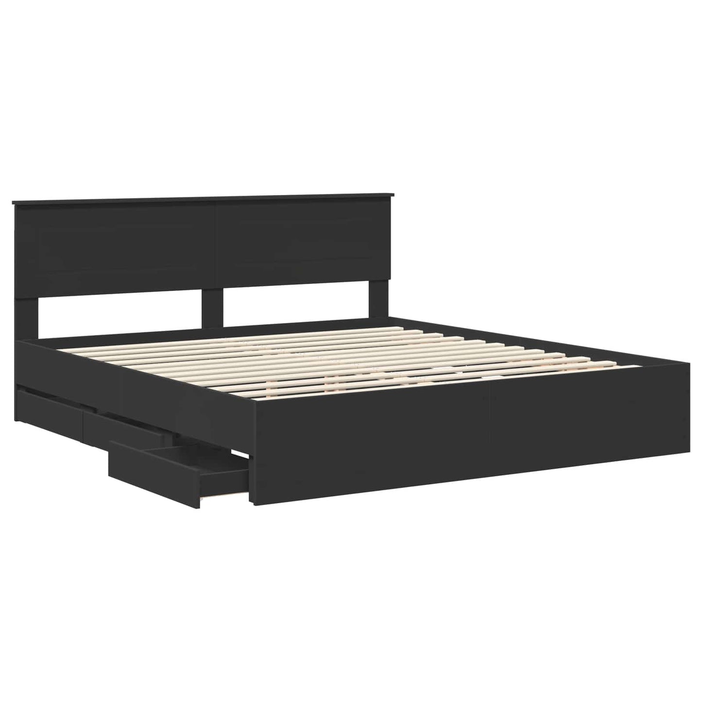 vidaXL Σκελετός Κρεβατιού Μαύρο 180 x 200 cm Μηχανήματος Ξύλο