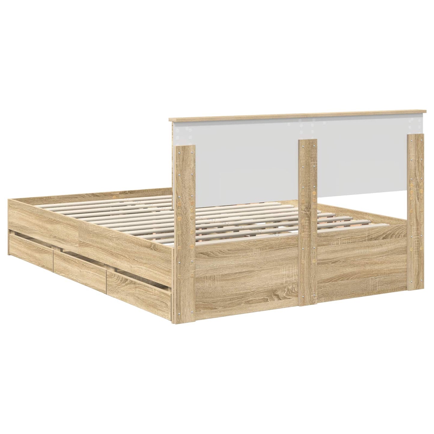 vidaXL Σκελετός Κρεβατιού Δρύς Sonoma 160 x 200 cm Μηχανήματος Ξύλο