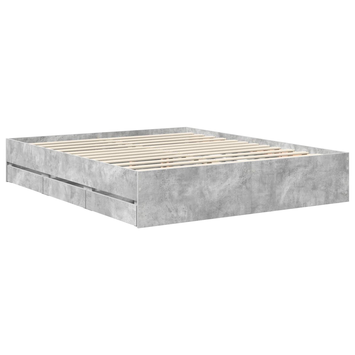 vidaXL Σκελετός Κρεβατιού Σκυρόδεμα Γκρι 160 x 200 cm Μηχανήματος Ξύλο