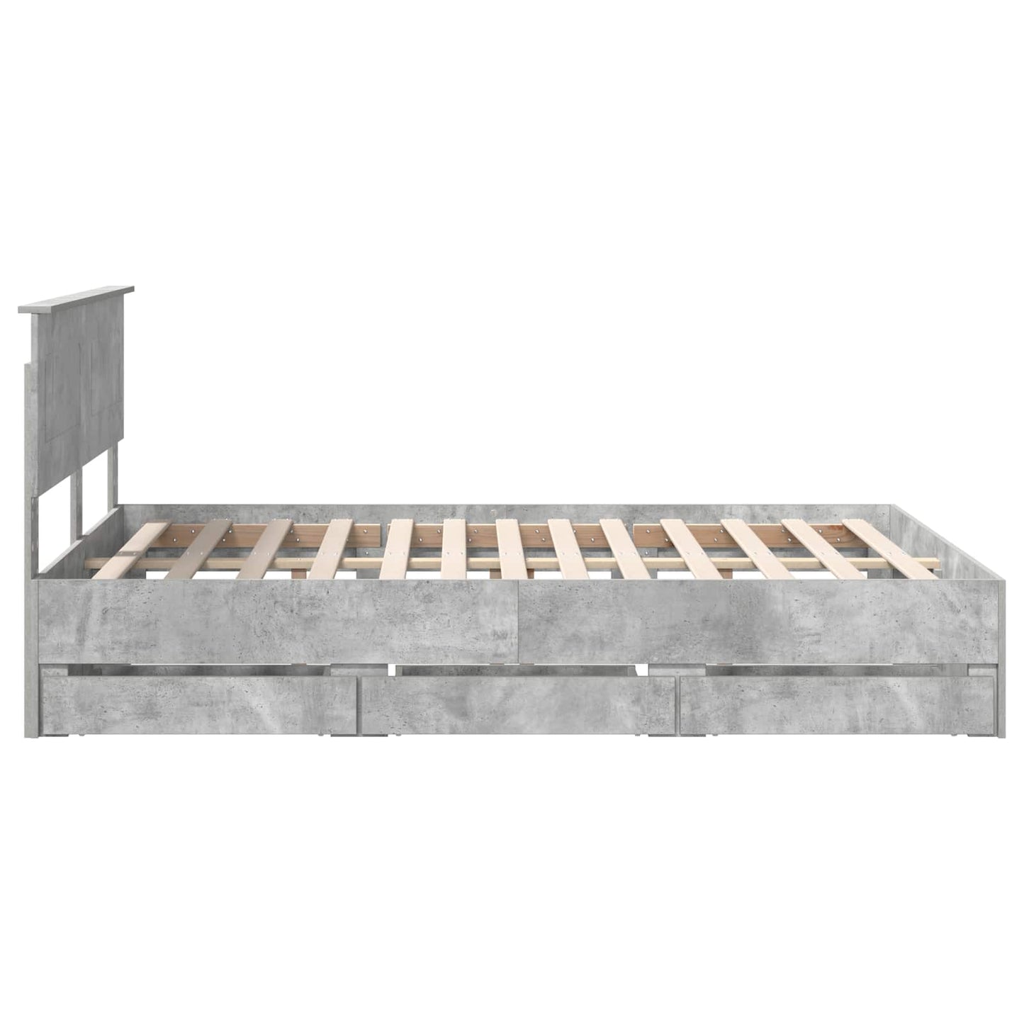 vidaXL Σκελετός Κρεβατιού Σκυρόδεμα Γκρι 160 x 200 cm Μηχανήματος Ξύλο