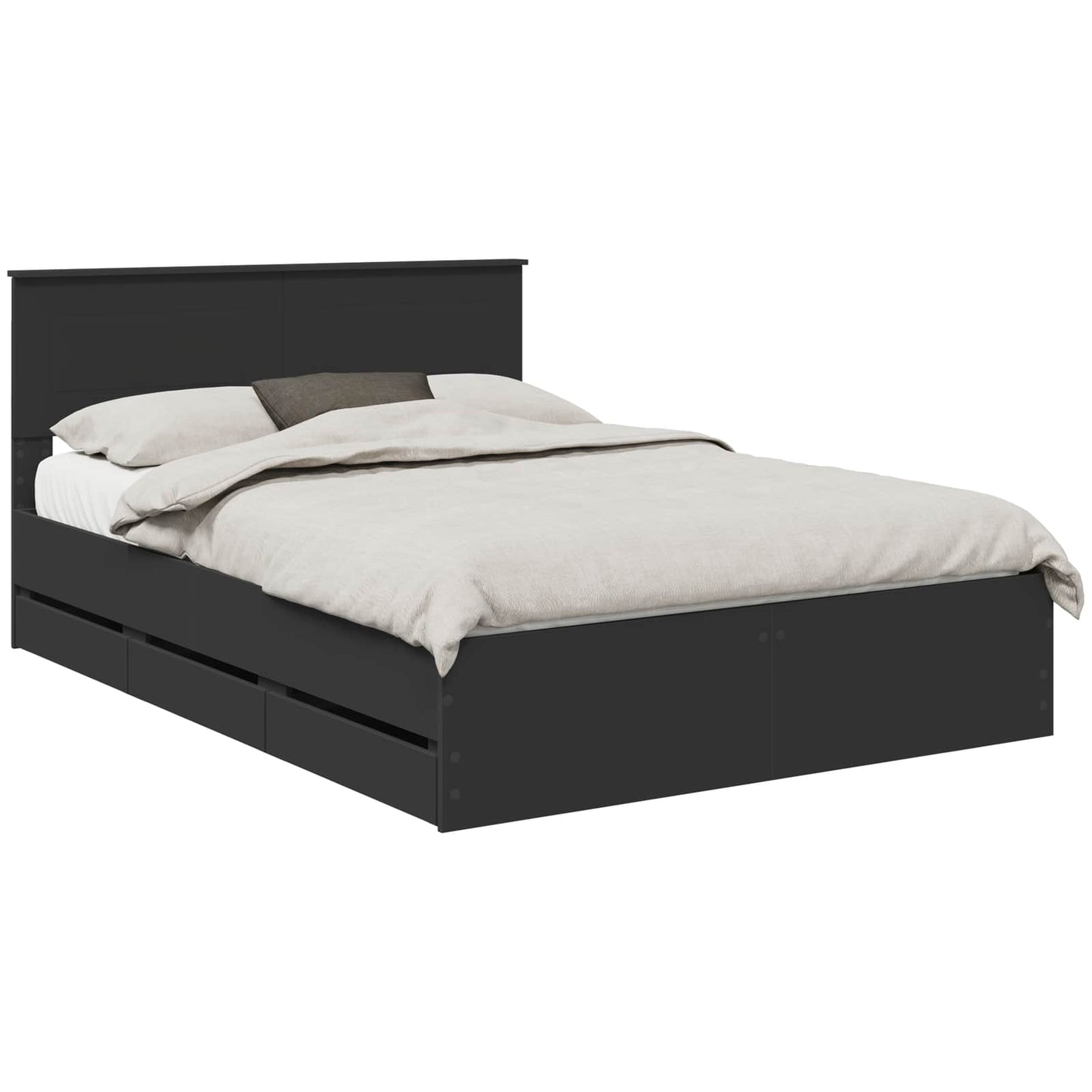 vidaXL Σκελετός Κρεβατιού Μαύρο 150 x 200 cm Μηχανήματος Ξύλο