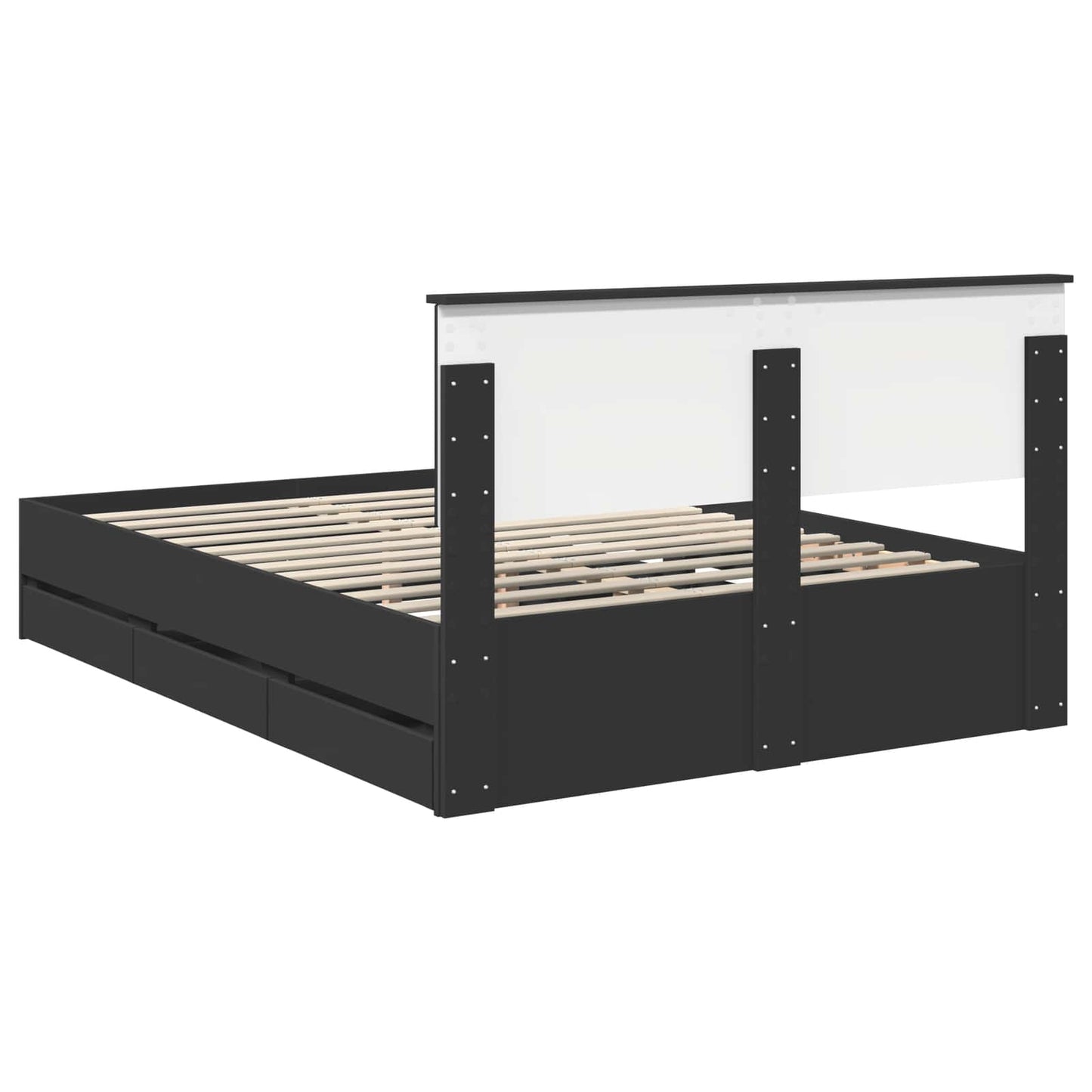 vidaXL Σκελετός Κρεβατιού Μαύρο 150 x 200 cm Μηχανήματος Ξύλο