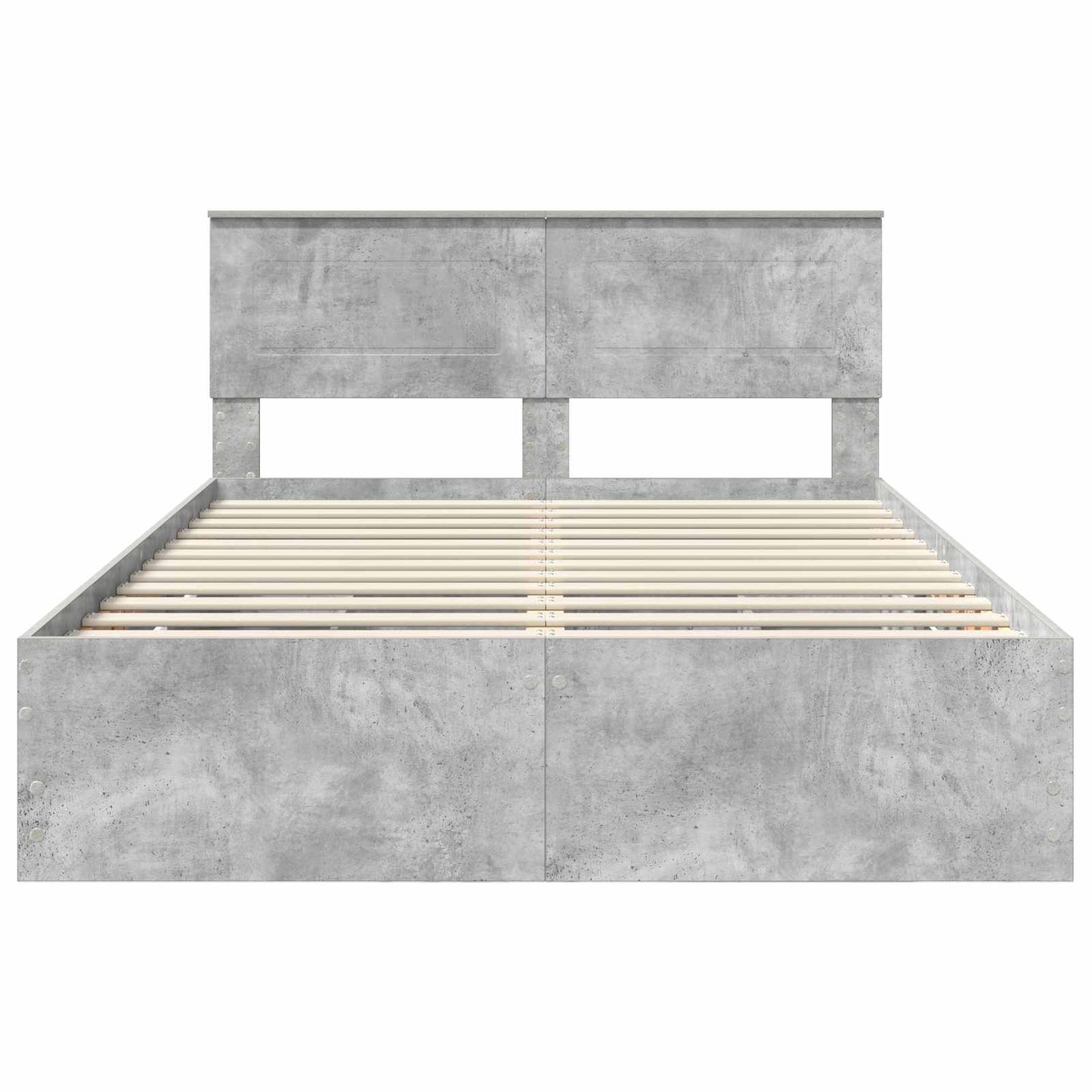 vidaXL Σκελετός Κρεβατιού Σκυρόδεμα Γκρι 150 x 200 cm Μηχανήματος Ξύλο