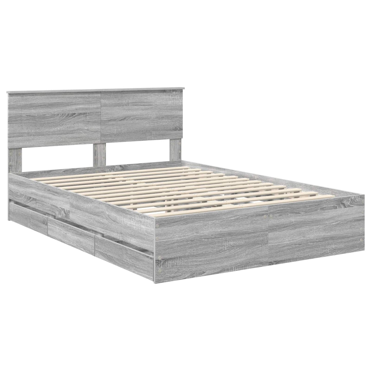 vidaXL Σκελετός Κρεβατιού Γκρίζο Σονομα 150 x 200 cm Μηχανήματος Ξύλο