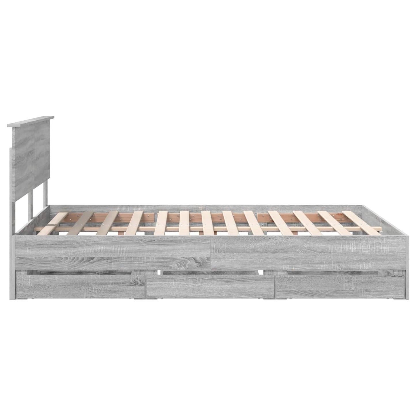 vidaXL Σκελετός Κρεβατιού Γκρίζο Σονομα 150 x 200 cm Μηχανήματος Ξύλο