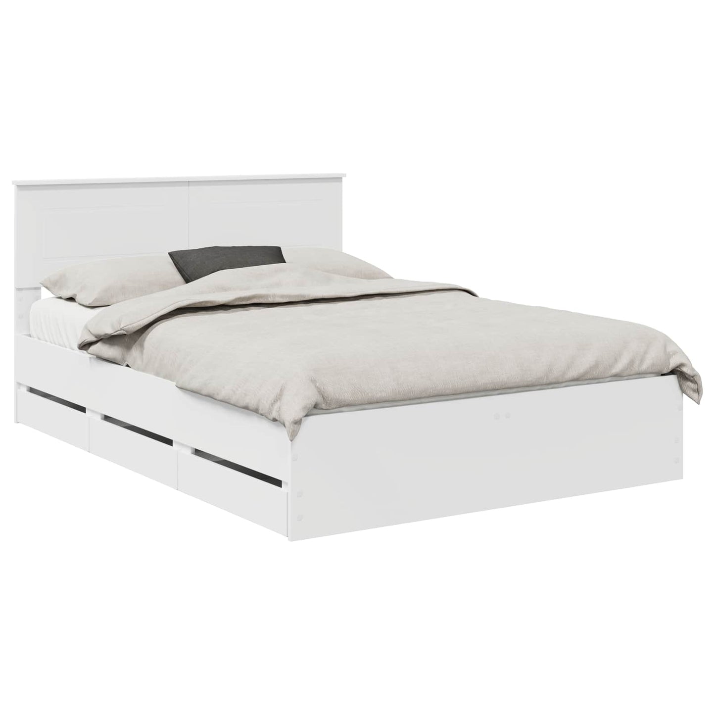 vidaXL Σκελετός Κρεβατιού Λευκό 140 x 190 cm Μηχανήματος Ξύλο