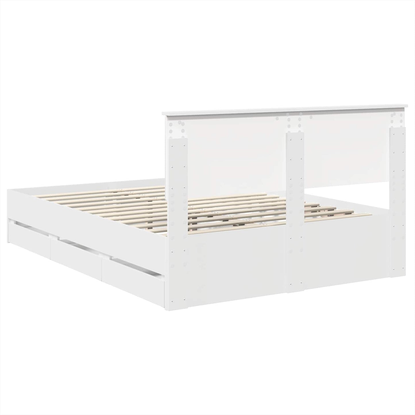 vidaXL Σκελετός Κρεβατιού Λευκό 140 x 190 cm Μηχανήματος Ξύλο