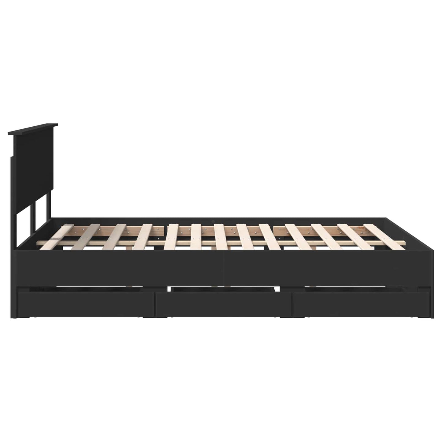 vidaXL Σκελετός Κρεβατιού Μαύρο 140 x 190 cm Μηχανήματος Ξύλο