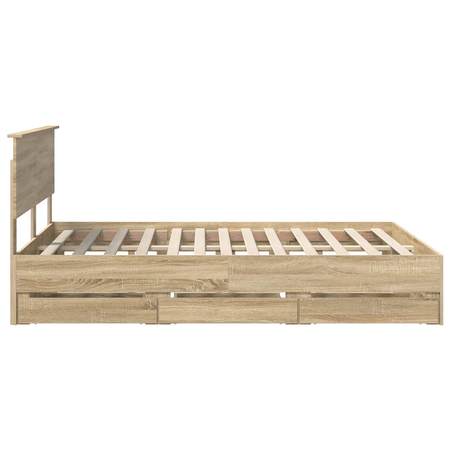 vidaXL Σκελετός Κρεβατιού Δρύς Sonoma 140 x 200 cm Μηχανήματος Ξύλο