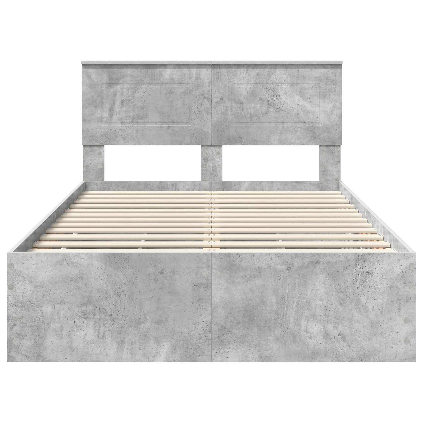 vidaXL Σκελετός Κρεβατιού Σκυρόδεμα Γκρι 135 x 190 cm Μηχανήματος Ξύλο