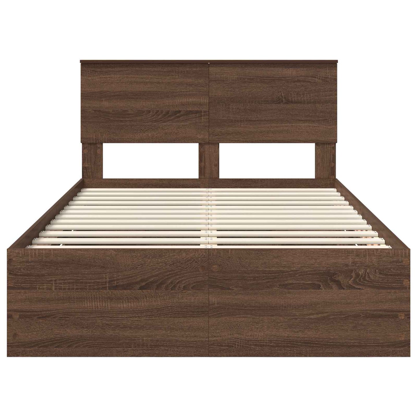 vidaXL Σκελετός Κρεβατιού Καφέ δρυς 135 x 190 cm Μηχανήματος Ξύλο