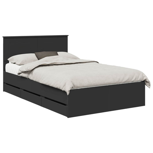 vidaXL Σκελετός Κρεβατιού Μαύρο 120 x 190 cm Μηχανήματος Ξύλο