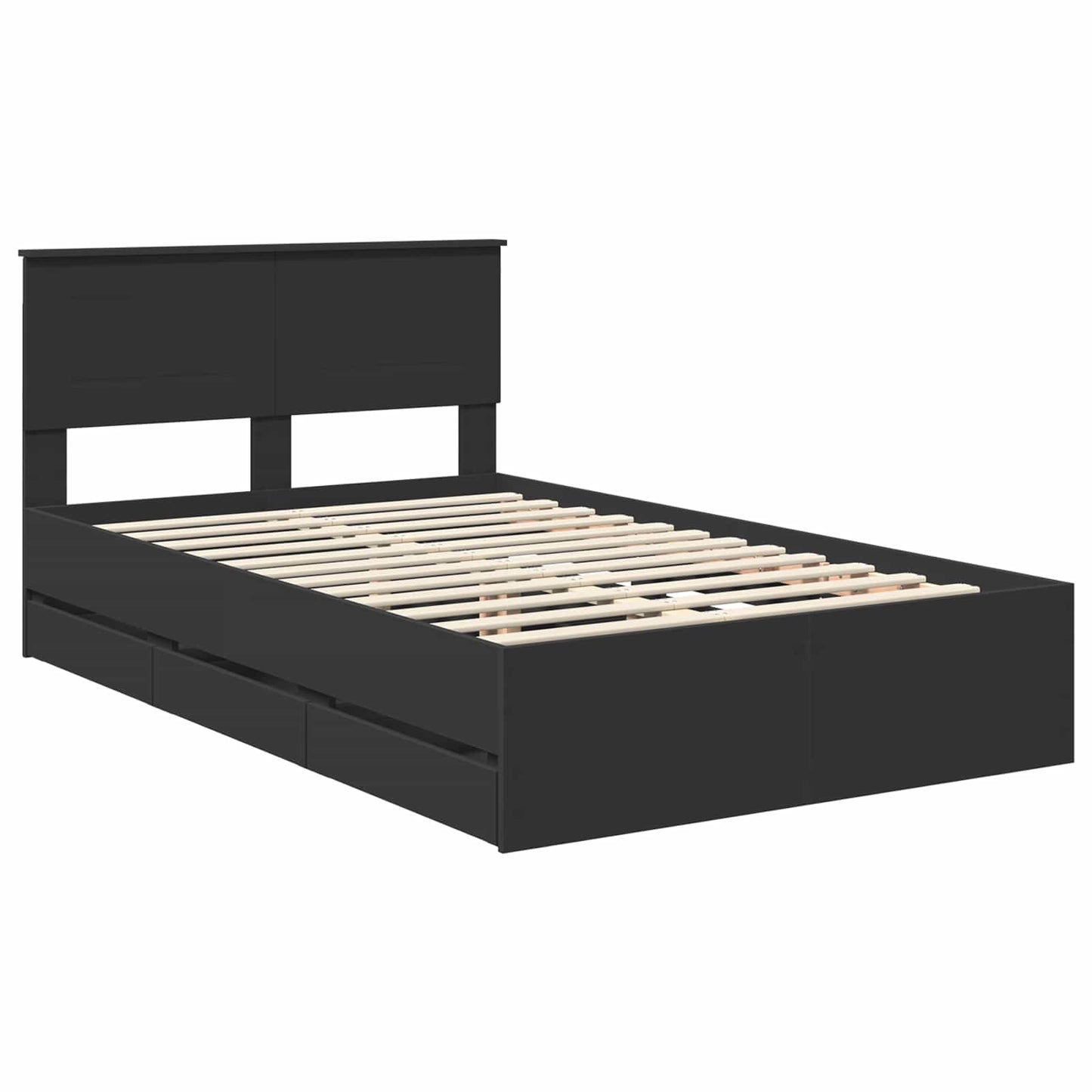 vidaXL Σκελετός Κρεβατιού Μαύρο 120 x 190 cm Μηχανήματος Ξύλο