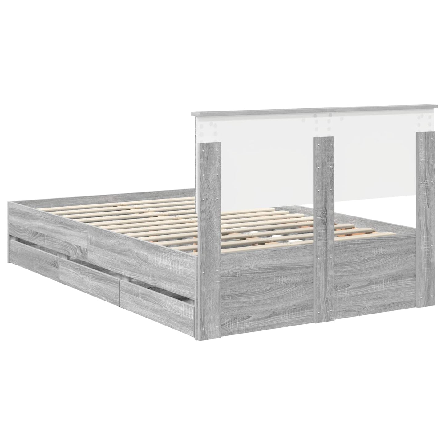 vidaXL Σκελετός Κρεβατιού Γκρίζο Σονομα 120 x 190 cm Μηχανήματος Ξύλο