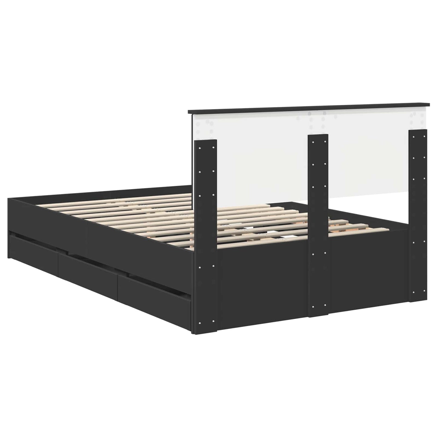 vidaXL Σκελετός Κρεβατιού Μαύρο 120 x 200 cm Μηχανήματος Ξύλο