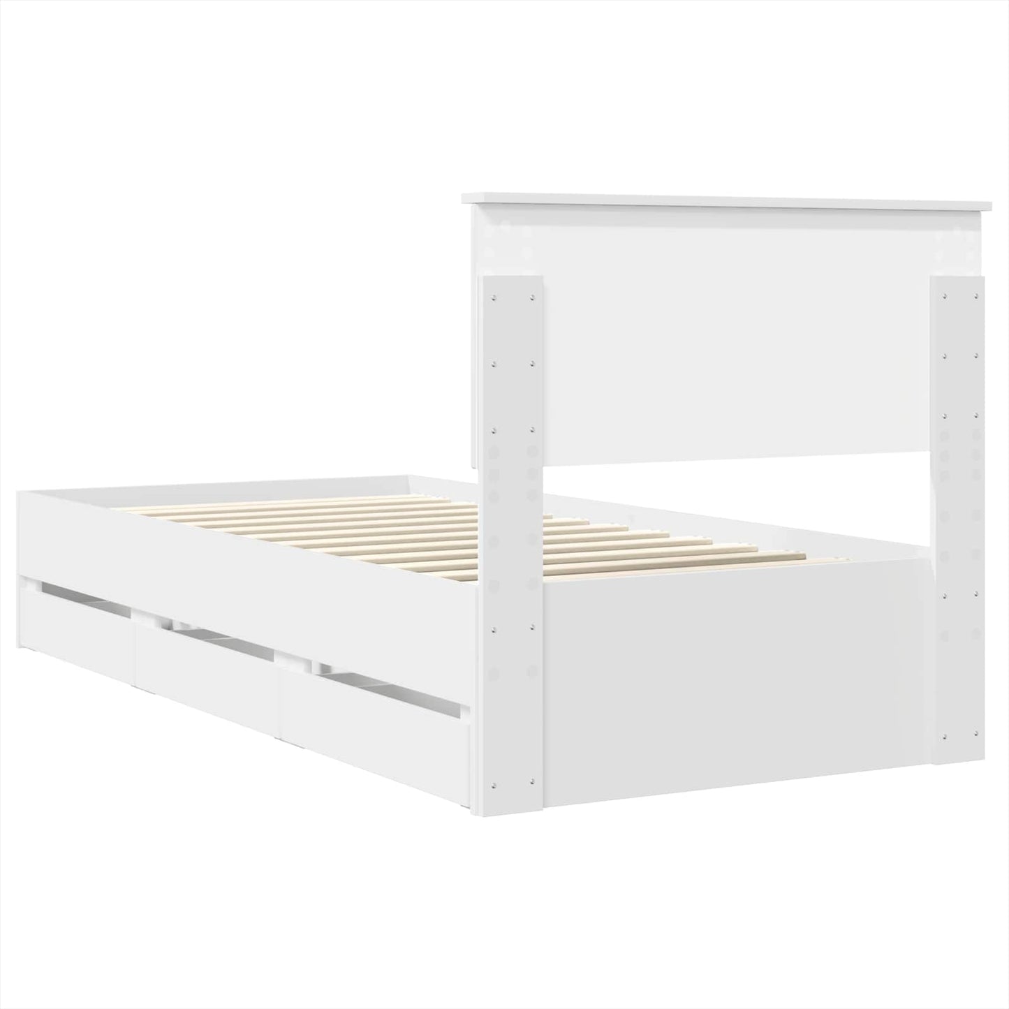 vidaXL Σκελετός Κρεβατιού Λευκό 100 x 200 cm Μηχανήματος Ξύλο