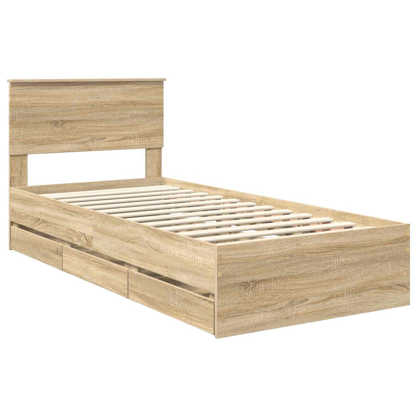vidaXL Σκελετός Κρεβατιού Δρύς Sonoma 100 x 200 cm Μηχανήματος Ξύλο