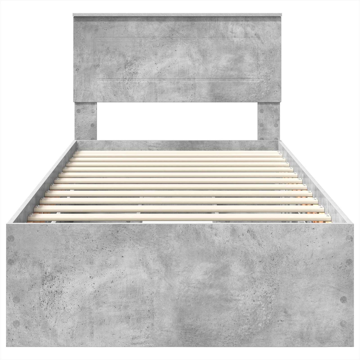 vidaXL Σκελετός Κρεβατιού Σκυρόδεμα Γκρι 75 x 190 cm Μηχανήματος Ξύλο
