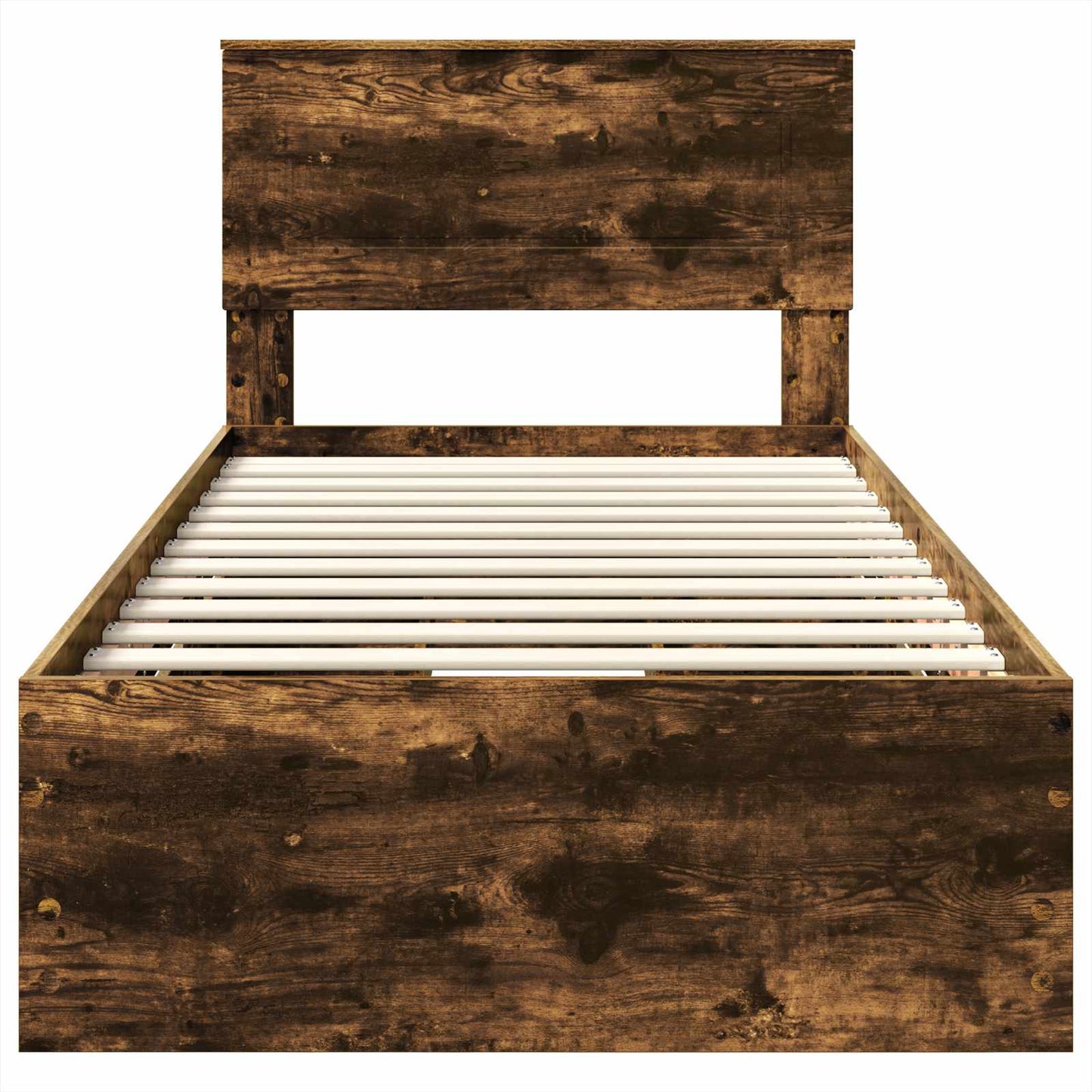 vidaXL Σκελετός Κρεβατιού Καπνιστό Δρύς 75 x 190 cm Μηχανήματος Ξύλο