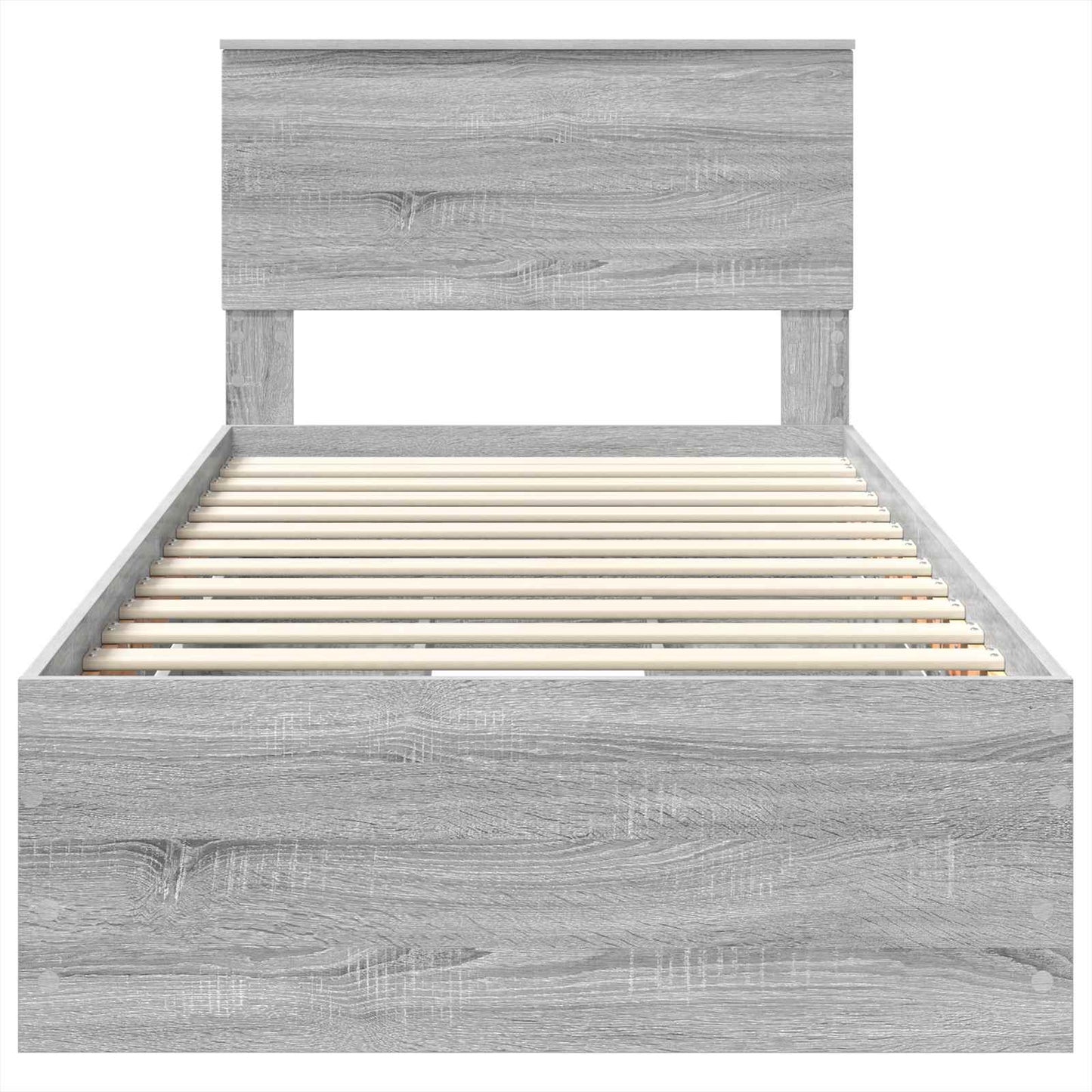 vidaXL Σκελετός Κρεβατιού Γκρίζο Σονομα 75 x 190 cm Μηχανήματος Ξύλο
