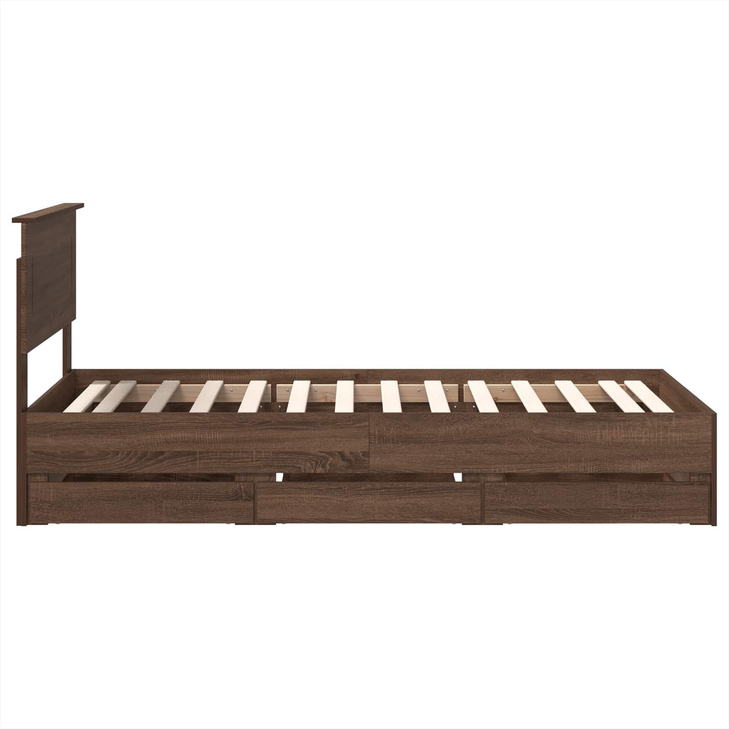vidaXL Σκελετός Κρεβατιού Καφέ δρυς 75 x 190 cm Μηχανήματος Ξύλο