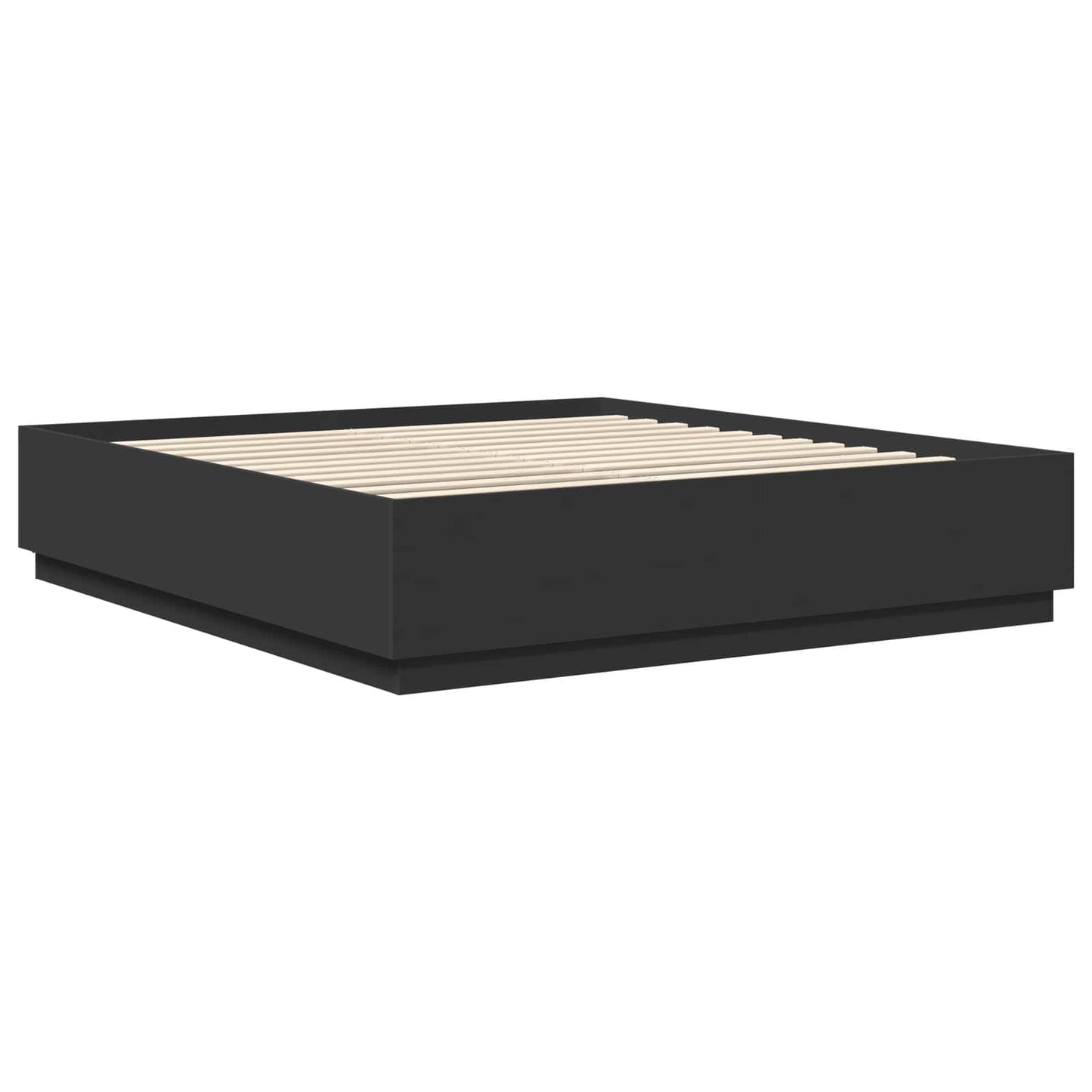 vidaXL Σκελετός Κρεβατιού Μαύρο 200 x 200 cm Επεξεργασμένο ξύλο