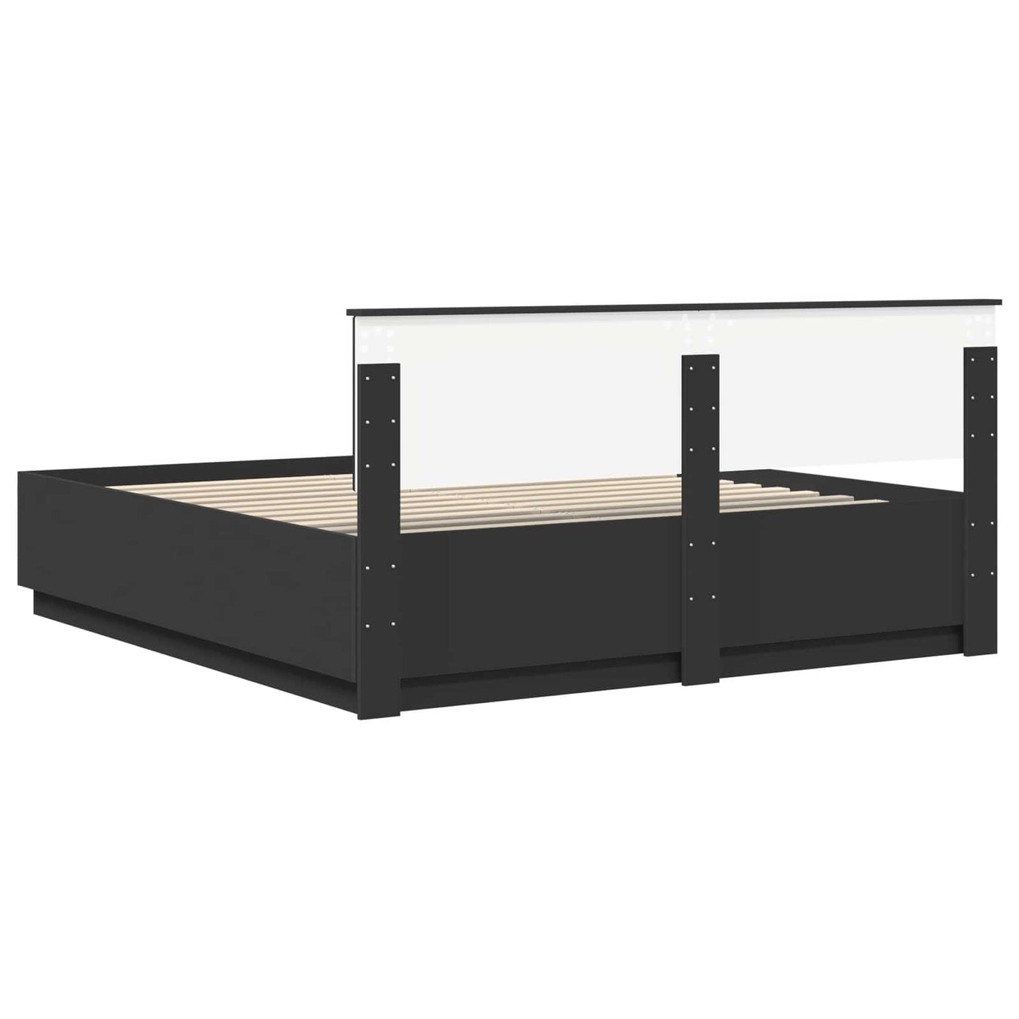 vidaXL Σκελετός Κρεβατιού Μαύρο 200 x 200 cm Επεξεργασμένο ξύλο