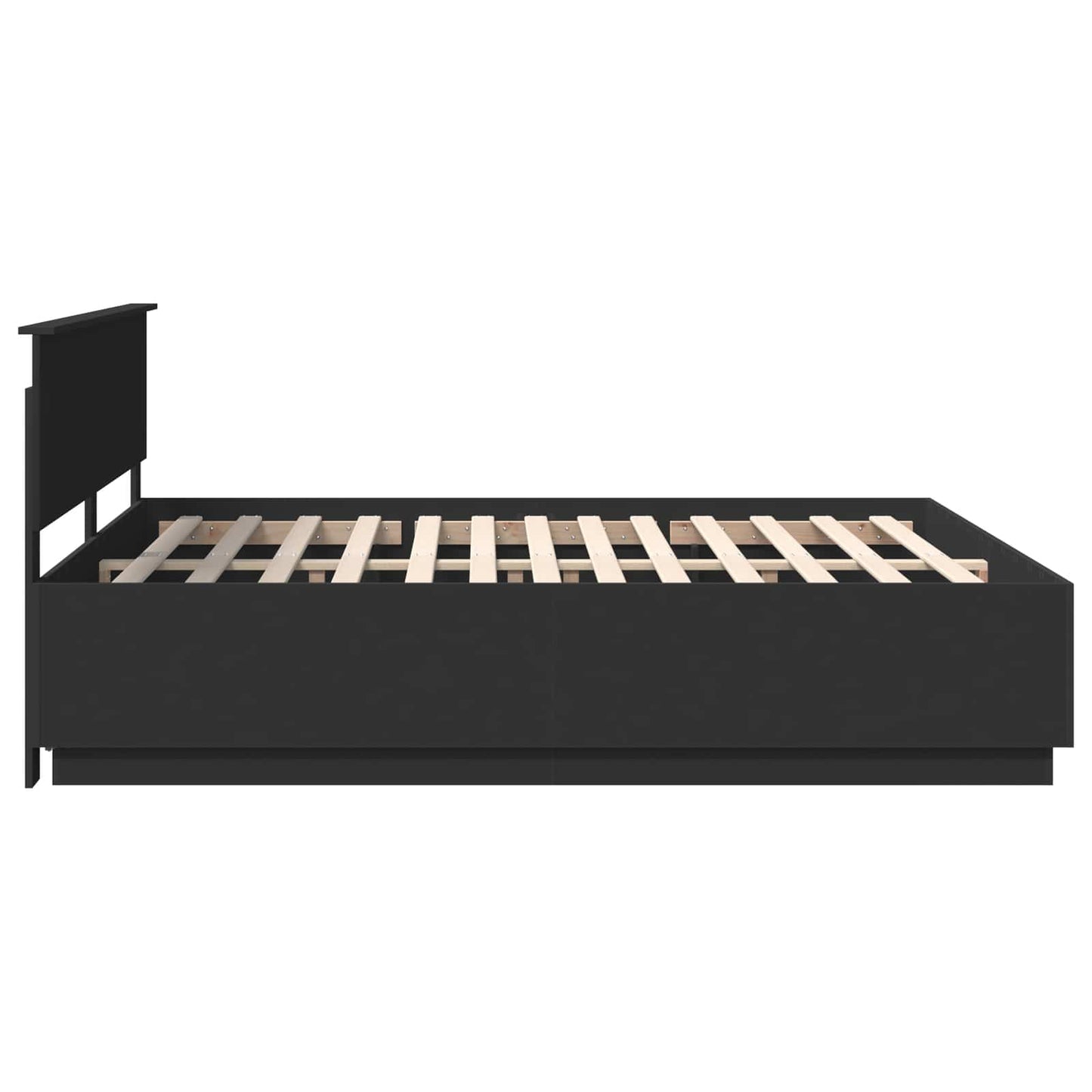 vidaXL Σκελετός Κρεβατιού Μαύρο 200 x 200 cm Επεξεργασμένο ξύλο