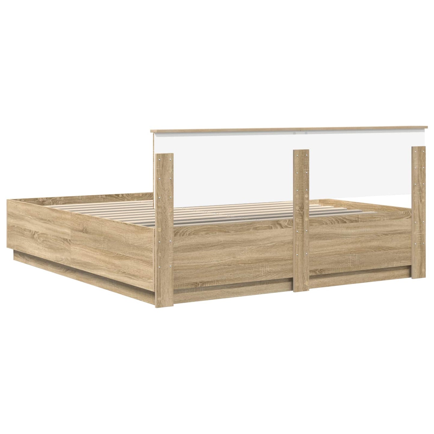 vidaXL Σκελετός Κρεβατιού Δρύς Sonoma 200 x 200 cm Επεξεργασμένο ξύλο